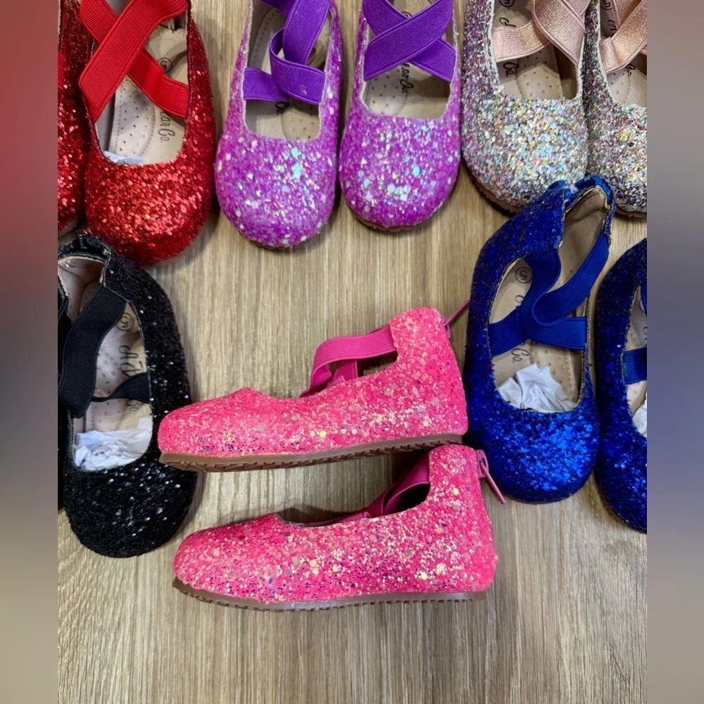 A Bear Co Purple Glitter Ballet Flats Toddler Size 5